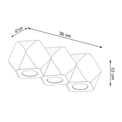 Kattovalo WOODY 3xGU10/40W/230V tammi