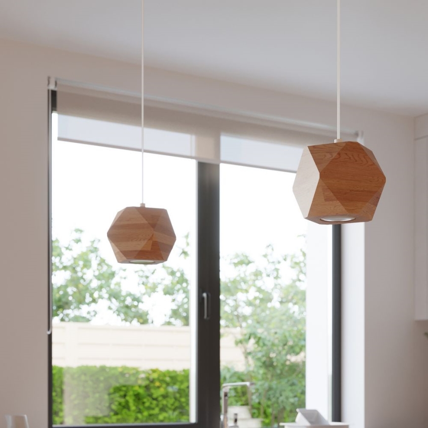 Kattokruunu johdossa WOODY 1xGU10/40W/230V tammi