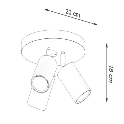 Kohdevalo RING 3xGU10/10W/230V valkoinen