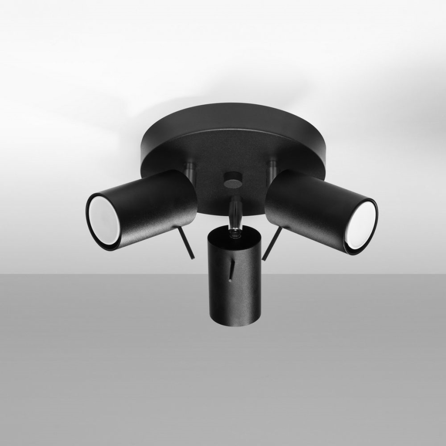Kohdevalo RING 3xGU10/10W/230V musta