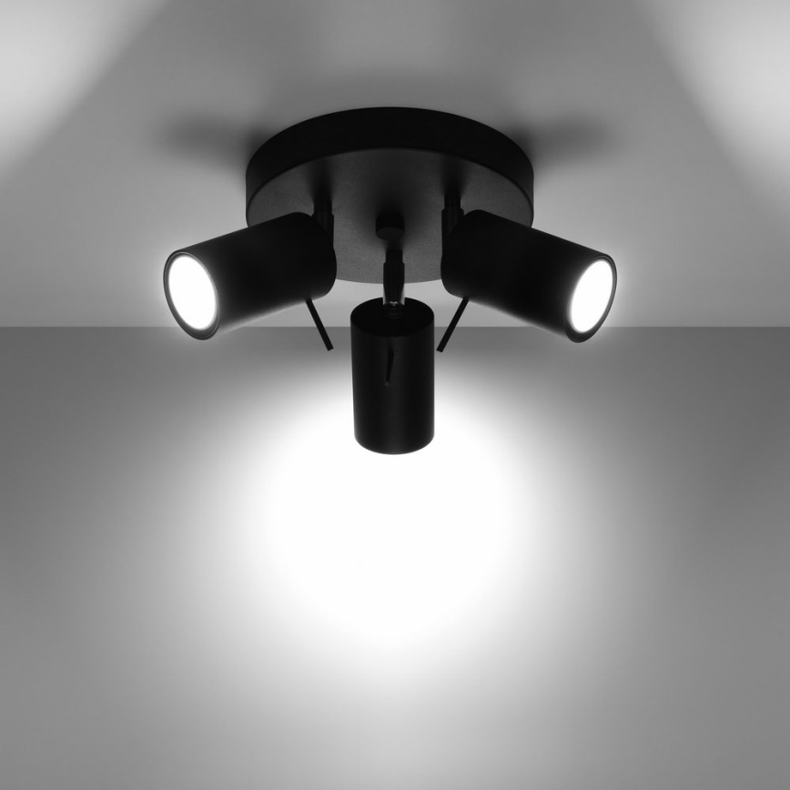 Kohdevalo RING 3xGU10/10W/230V musta