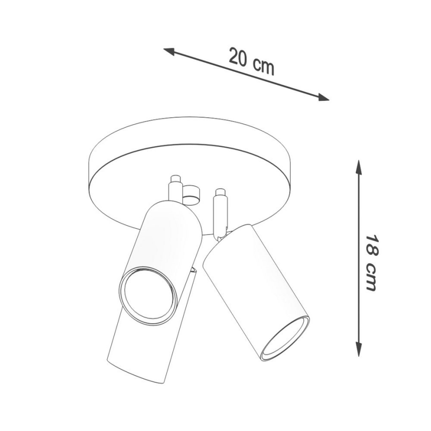 Kohdevalo RING 3xGU10/10W/230V musta