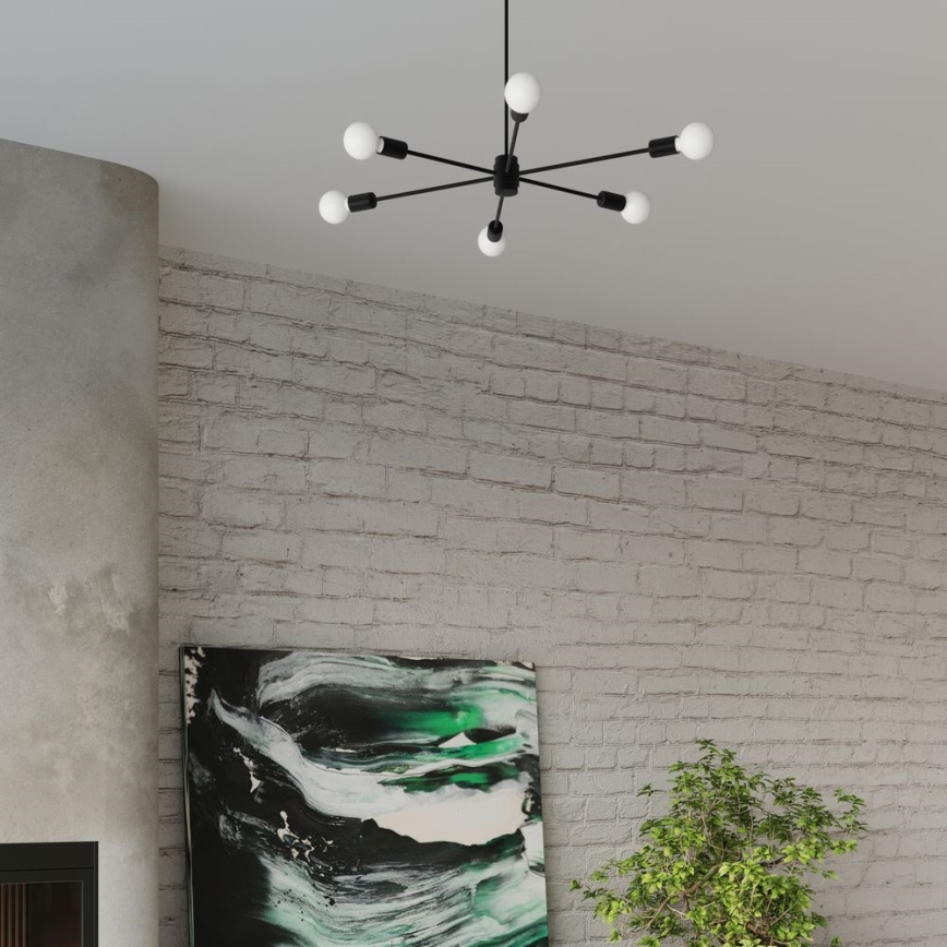 Kattokruunu tangossa LANGO 5xE27/60W/230V musta