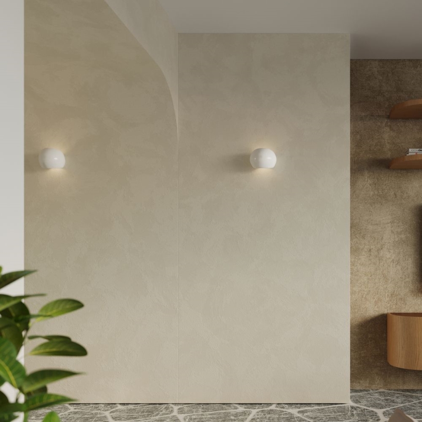 Seinävalaisin GLOBE 1xE27/60W/230V kiiltävä valkoinen