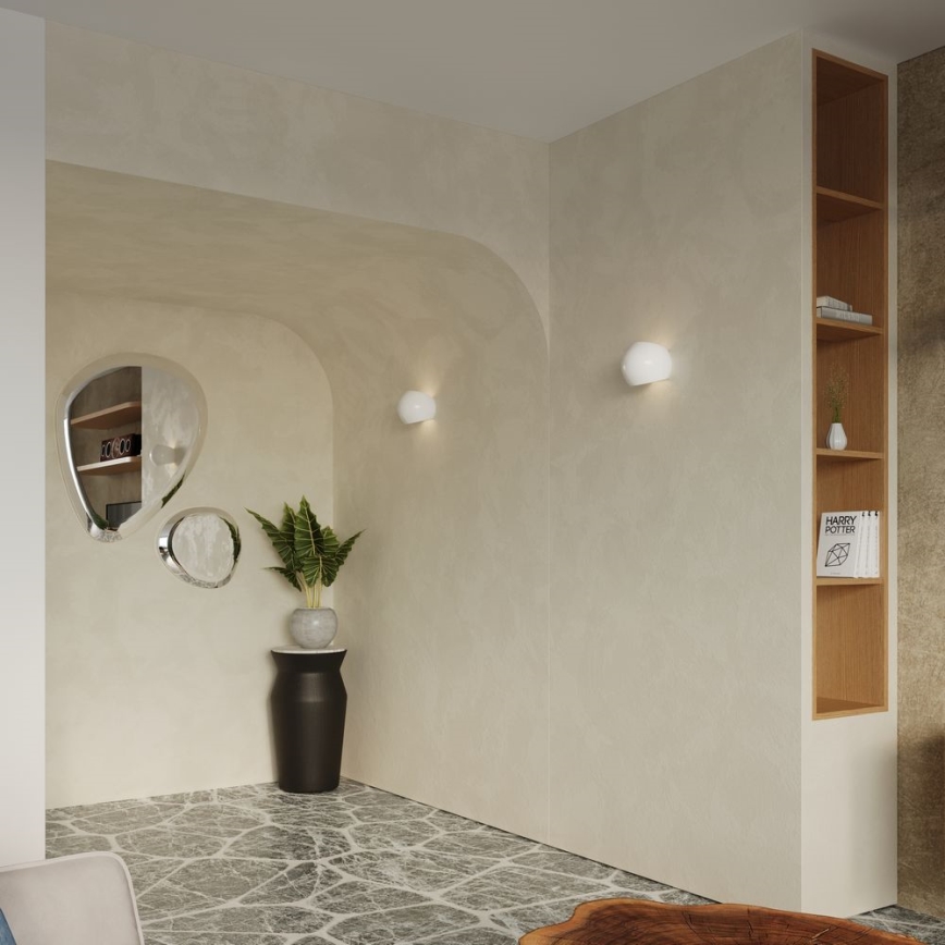 Seinävalaisin GLOBE 1xE27/60W/230V kiiltävä valkoinen