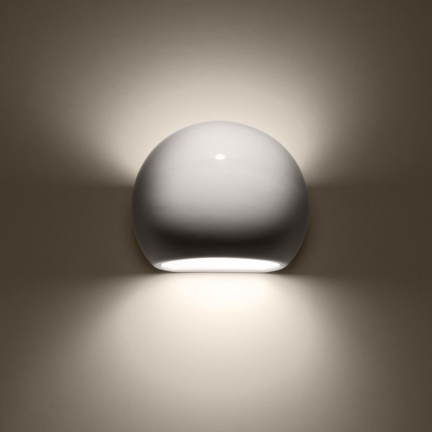 Seinävalaisin GLOBE 1xE27/60W/230V kiiltävä valkoinen