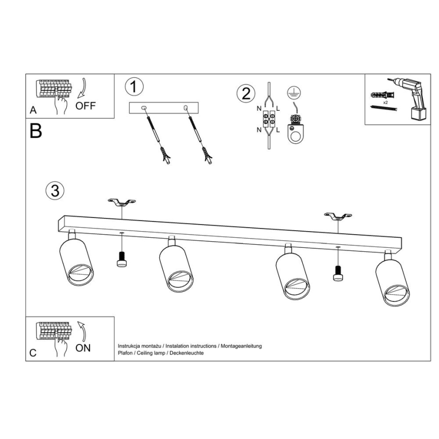 Kohdevalo BERG 4xGU10/40W/230V pyökki
