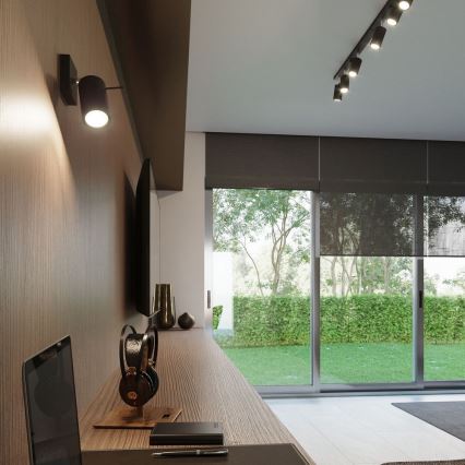 Seinäkohdevalo RING 1xGU10/10W/230V musta