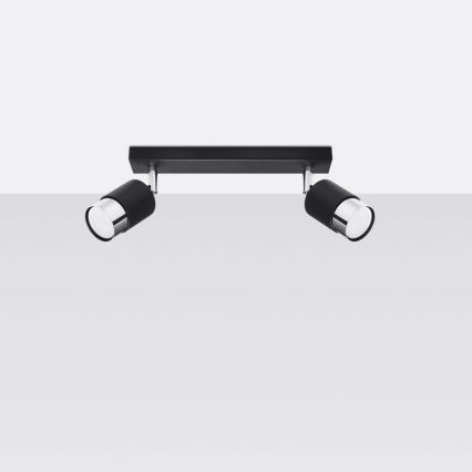 Kohdevalo NERO 2xGU10/40W/230V musta/kiiltävä kromi