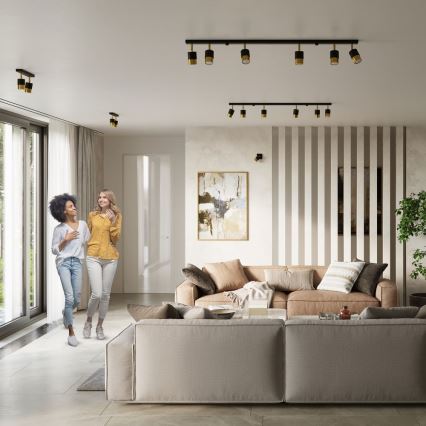 Seinäkohdevalo NERO 1xGU10/40W/230V musta/kultainen