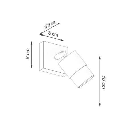 Seinäkohdevalo NERO 1xGU10/40W/230V musta/kultainen