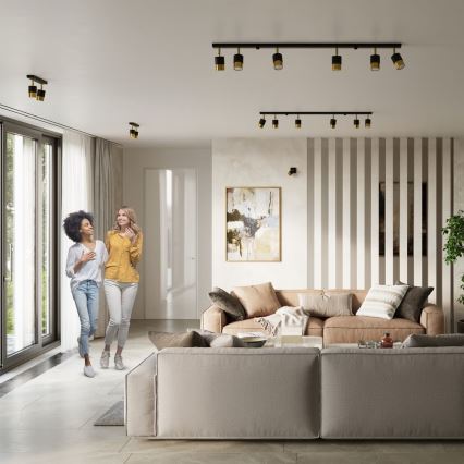 Kohdevalo NERO 3xGU10/40W/230V musta/kultainen