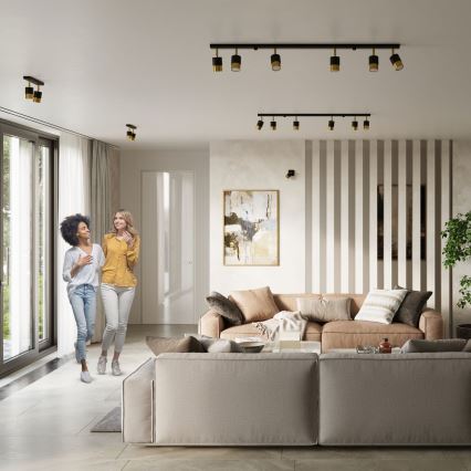 Kohdevalo NERO 6xGU10/40W/230V musta/kultainen