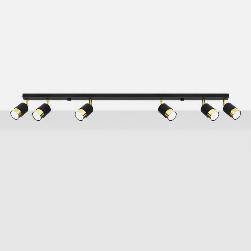 Kohdevalo NERO 6xGU10/40W/230V musta/kultainen