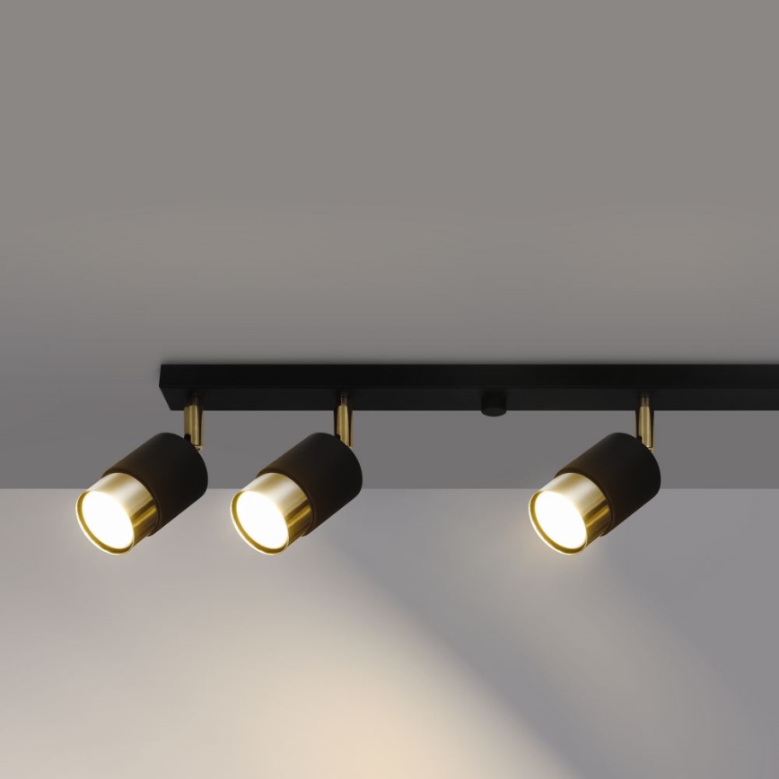 Kohdevalo NERO 6xGU10/40W/230V musta/kultainen