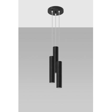 Kattokruunu johdossa LAGOS 3xGU10/10W/230V musta