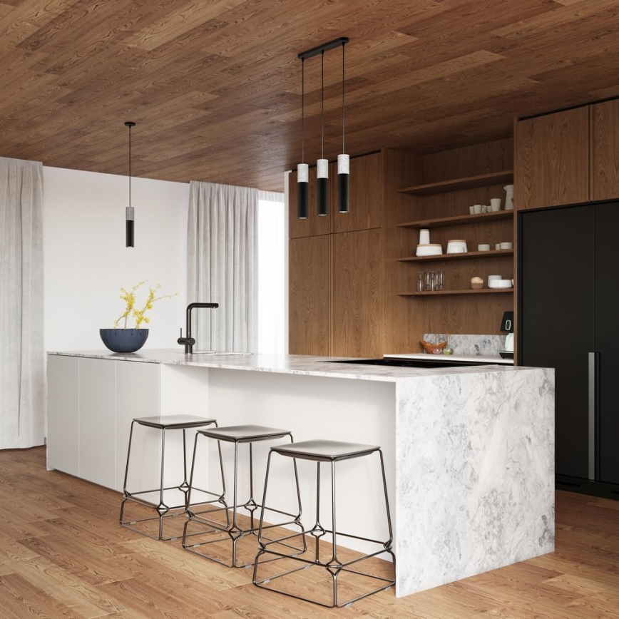 Sollux SL.1081 - Kattokruunu johdossa BORGIO 3xGU10/40W/230V betoni/metalli musta