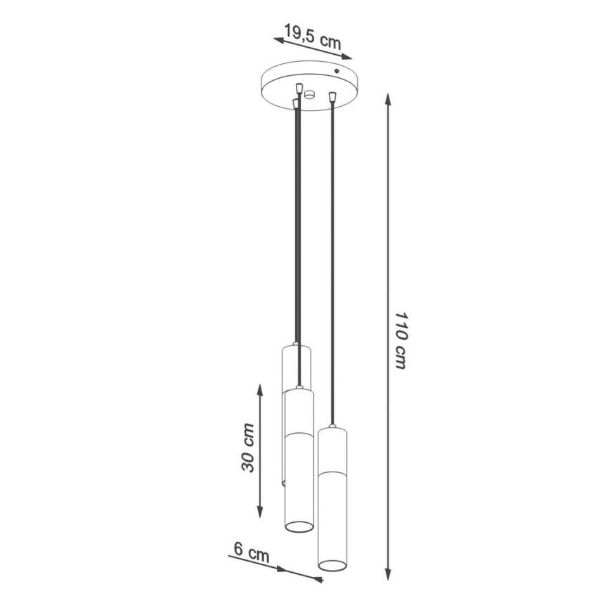 Sollux SL.1081 - Kattokruunu johdossa BORGIO 3xGU10/40W/230V betoni/metalli musta