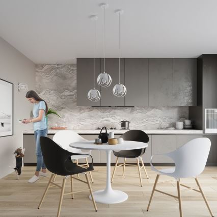 Kattokruunu johdossa TULOS 1xE27/60W/230V valkoinen