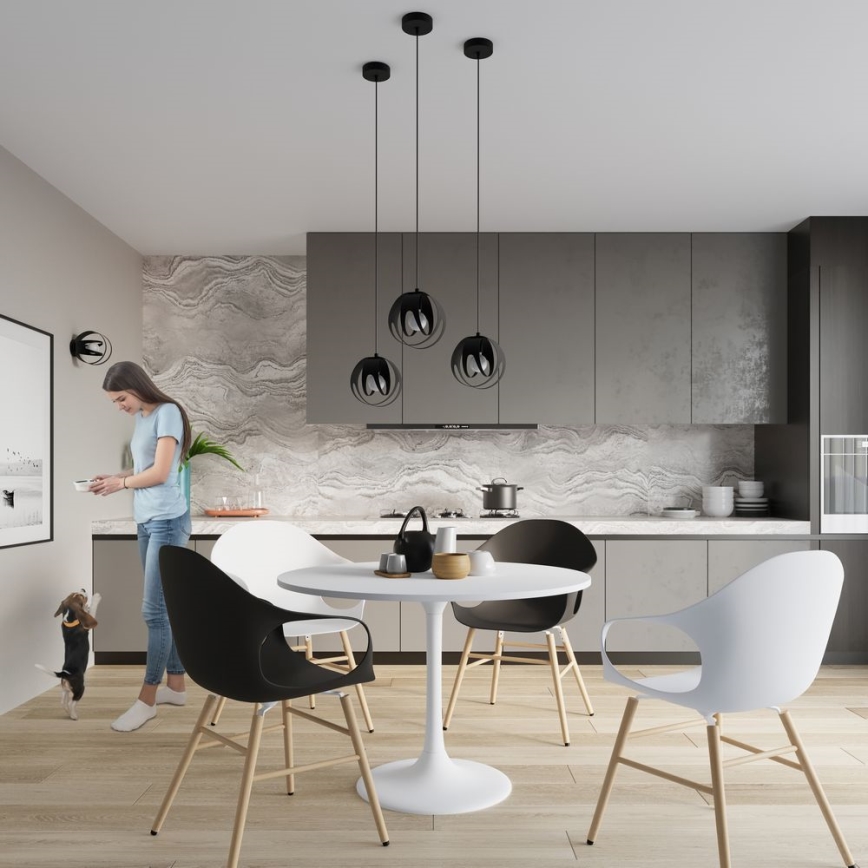 Kattokruunu johdossa ULOS 1xE27/60W/230V musta