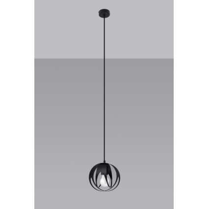 Kattokruunu johdossa ULOS 1xE27/60W/230V musta