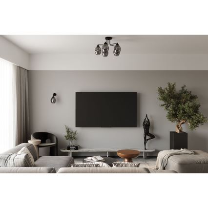 Kattokruunu pylväässä FILLAN 5xE27/60W/230V musta