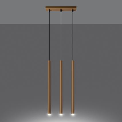 Kattokruunu johdossa PASTELO 3xG9/8W/230V kulta
