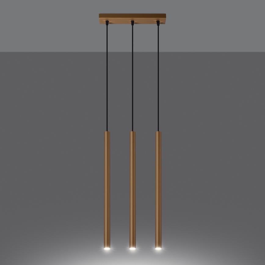 Kattokruunu johdossa PASTELO 3xG9/8W/230V kulta
