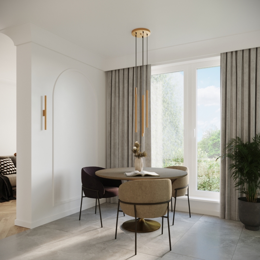 Kattokruunu johdossa PASTELO 5xG9/8W/230V kulta