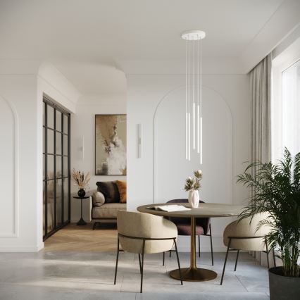 Kattokruunu johdossa PASTELO 5xG9/8W/230V valkoinen