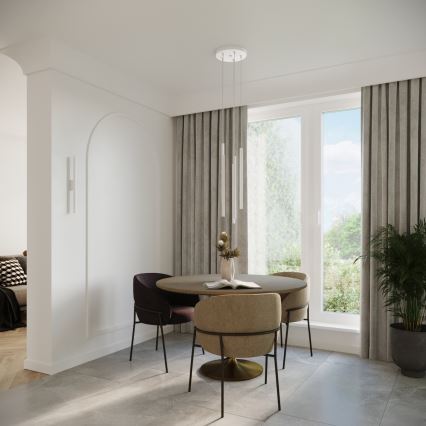 Kattokruunu johdossa PASTELO 5xG9/8W/230V valkoinen