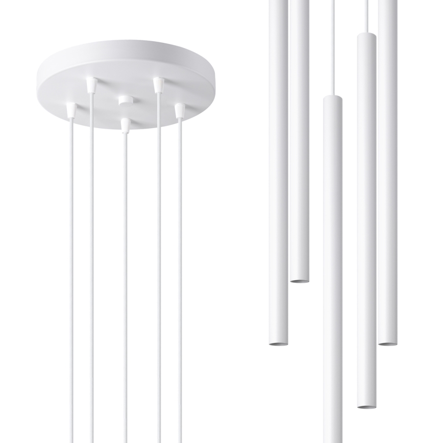 Kattokruunu johdossa PASTELO 5xG9/8W/230V valkoinen