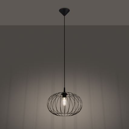 Kattokruunu johdossa TSUNO 1xE27/15W/230V musta