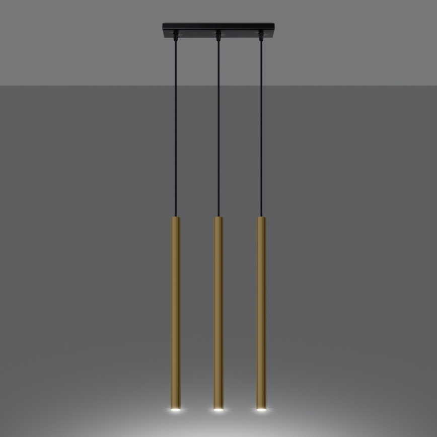 Kattokruunu johdossa PASTELO 3xG9/8W/230V kulta