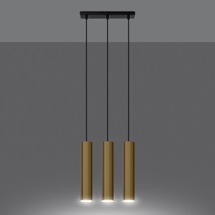 Kattokruunu johdossa LAGOS 3xGU10/10W/230V kulta