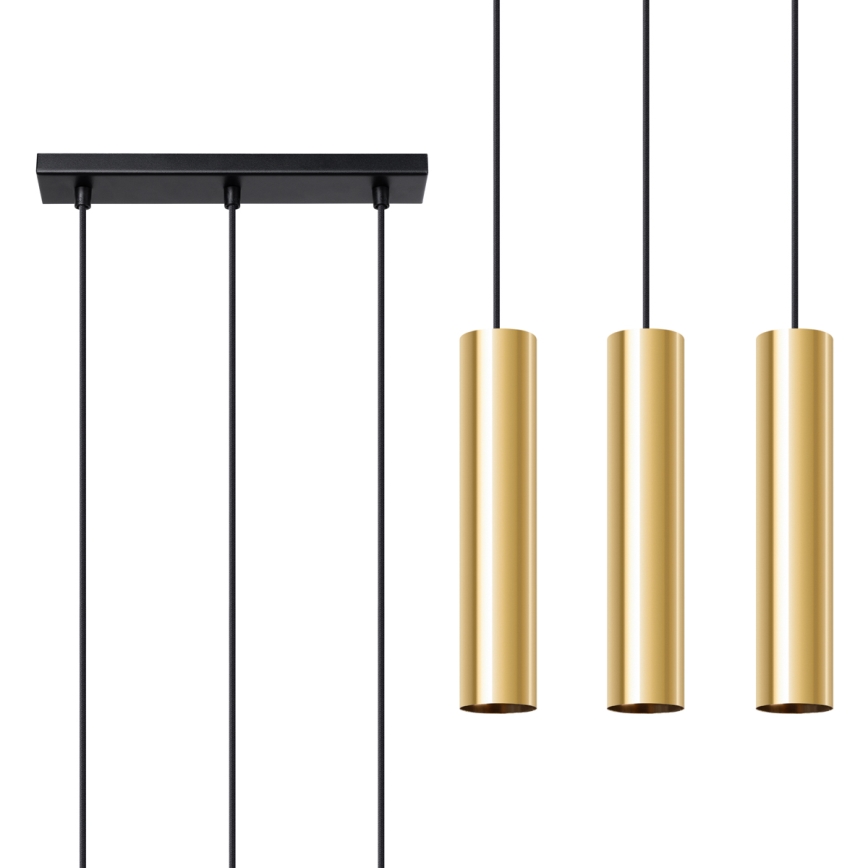 Kattokruunu johdossa LAGOS 3xGU10/10W/230V kulta