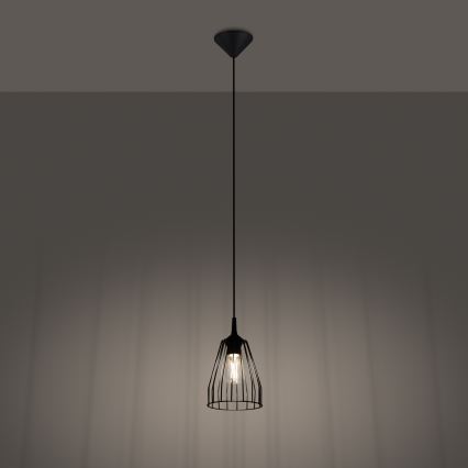 Kattokruunu johdossa LEYO 1xE27/15W/230V musta