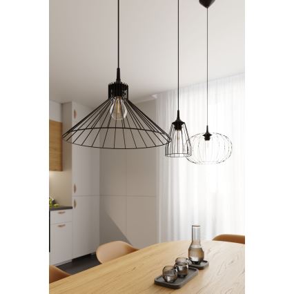 Kattokruunu johdossa LEYO 1xE27/15W/230V musta