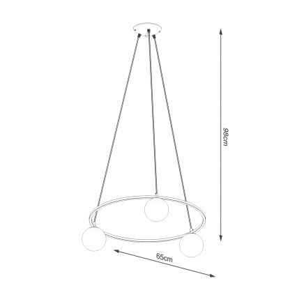 Kattokruunu johdossa YOLI 3xG9/8W/230V musta
