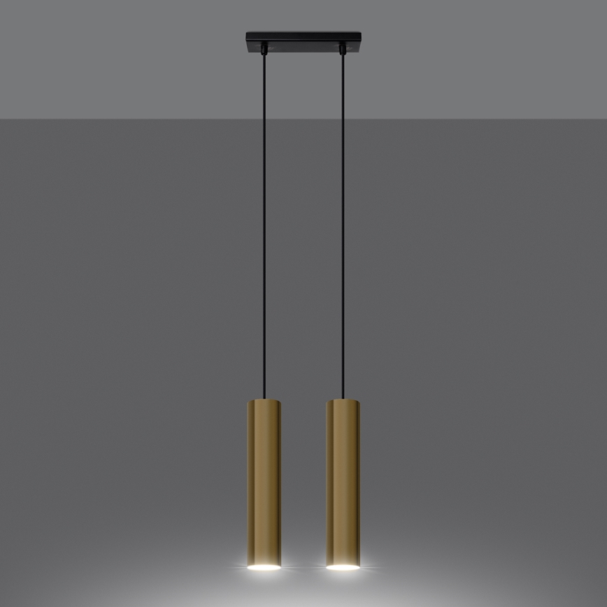 Kattokruunu johdossa LAGOS 2xGU10/10W/230V kulta