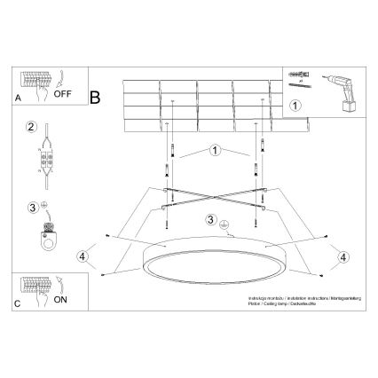 LED-kattovalaisin ONYX LED/48W/230V Ø 60 cm valkoinen