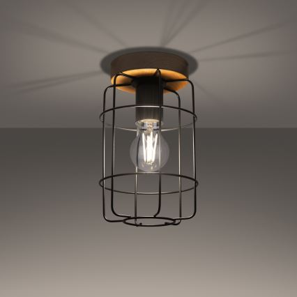 Kattovalo GOTTO 1xE27/15W/230V musta/pyökki