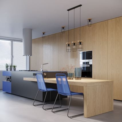 Kattovalo GOTTO 1xE27/15W/230V musta/pyökki