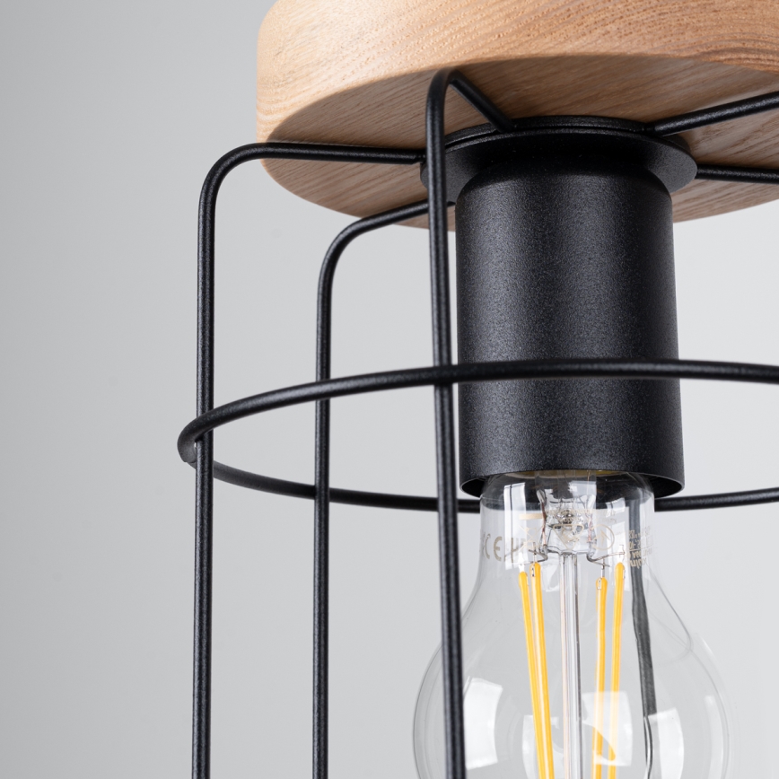 Kattokruunu johdossa GOTTO 1xE27/15W/230V musta/pyökki