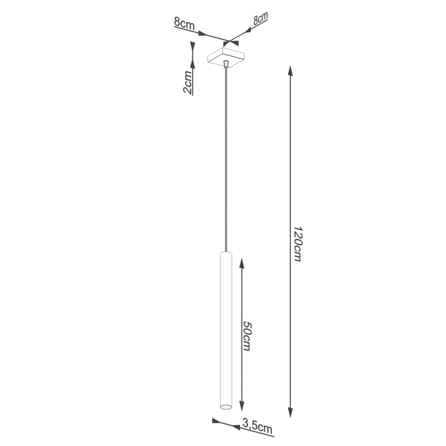 Kattokruunu johdossa PASTELO 1xG9/8W/230V betoni