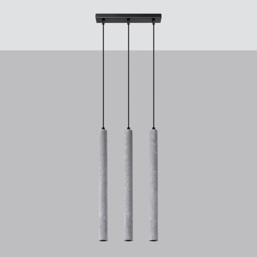 Kattokruunu johdossa PASTELO 3xG9/8W/230V betoni