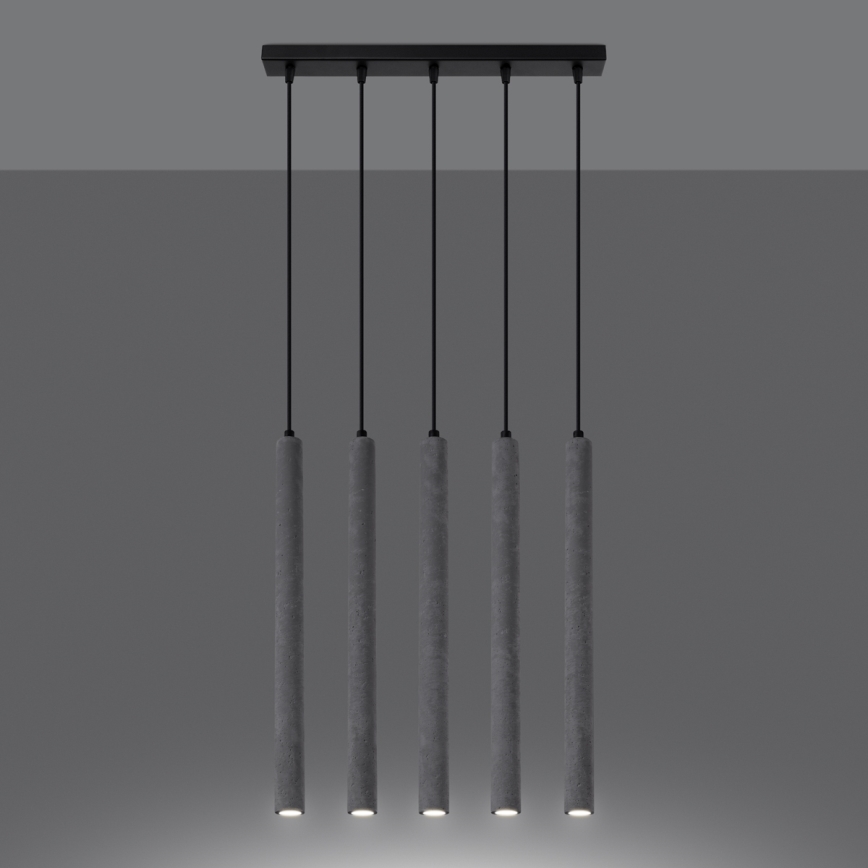 Kattokruunu johdossa PASTELO 5xG9/8W/230V betoni