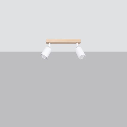 Kohdevalo VERDO 2xGU10/10W/230V valkoinen/pyökki