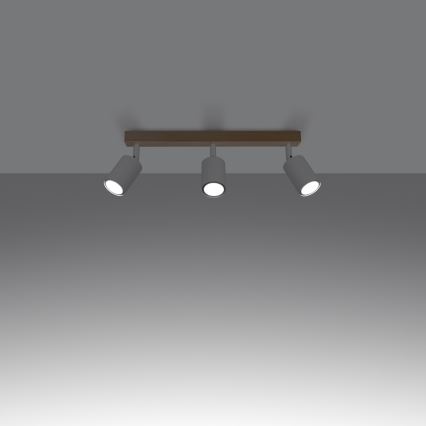 Kohdevalo VERDO 3xGU10/10W/230V valkoinen/pyökki