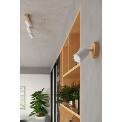 Kohdevalo VERDO 3xGU10/10W/230V valkoinen/pyökki